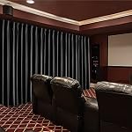 Fcosie Black Velvet Curtains 120 inches Long Flat Hooks Curtain Panels for Traverse Rod or Track Extra Long Home Theater Curtains Noise Reducing Window Drapes, 1 Panel, 100W x 120L inch