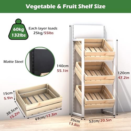 Estante comercial de 3 niveles para frutas, verduras y patatas 3
