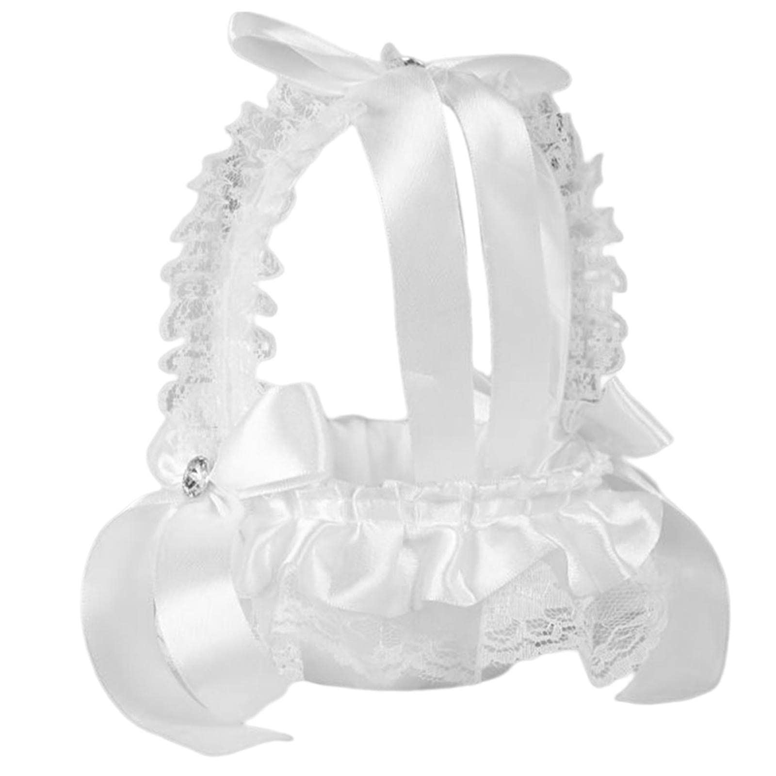 CALANDIS Romantic Wedding Flower Girl Basket Delicate for Wedding Ceremony Favors Style B-image-38