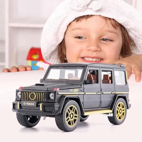 Image of Alloy Metal Car 1:24 AMG G63 G-Klessa Diecast Pullback Toy car with Openable Doors & Light, Music Boys Gifts Toys for Kids (Black)