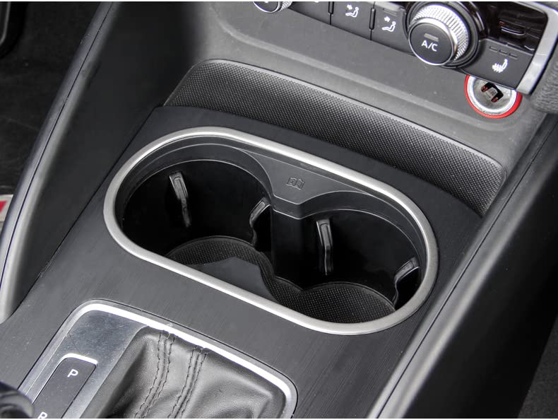 HIGH FLYING Cadre Support Tasse D'Eau Inox Pour Audi A3 8V 2012-2019 – Accessoire Auto Intérieur Luxe, 1 Pièce, Installation Facile 3M