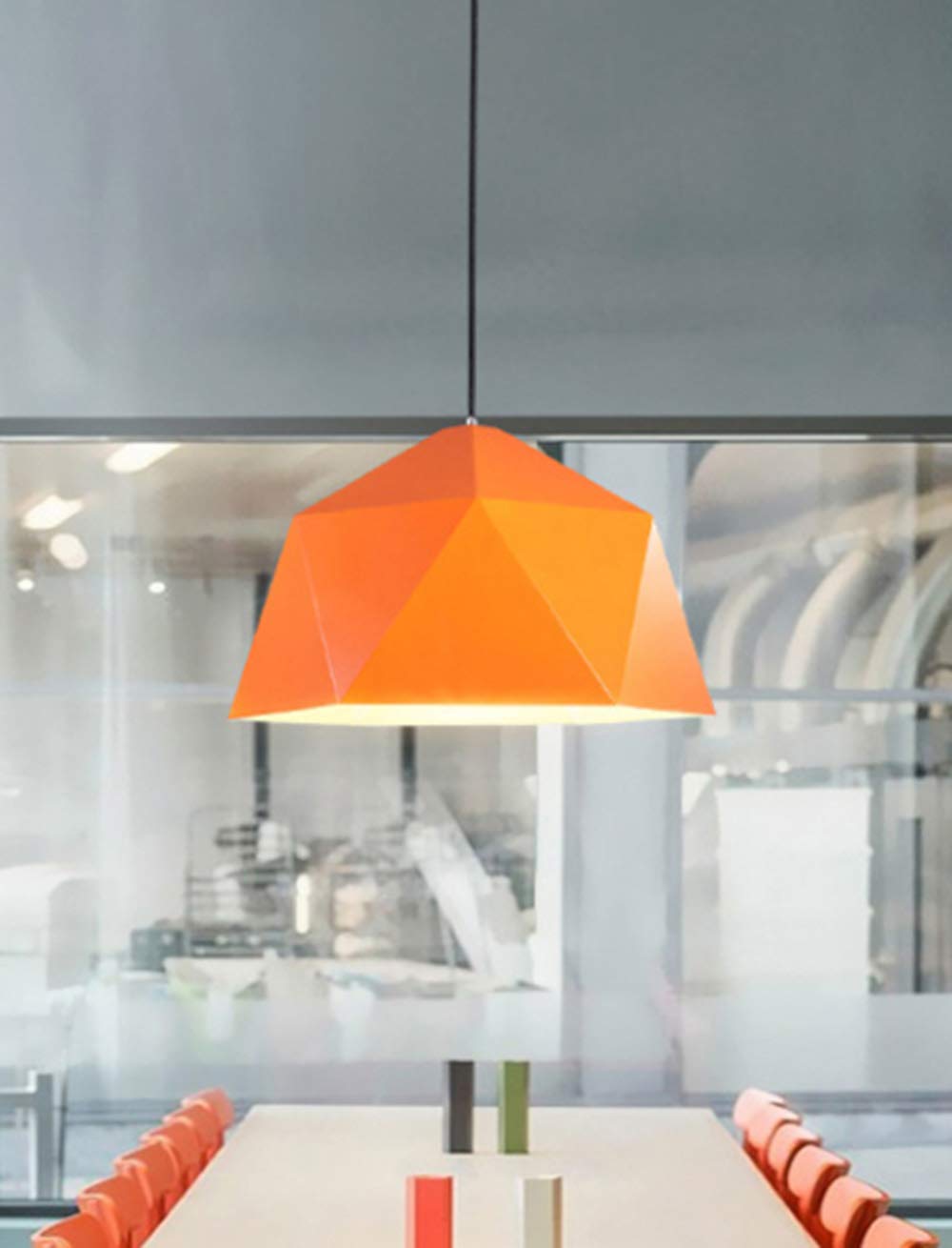 CSXSXAUO Chandelier Nordic Personality Color Macarons Pendant Light E27 Single Head Multilateral Rhombus Lamp Decor (Color : Gold) Star of