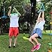 Ymeibe Multi-Color Ninja Rings & Monkey Bars - Adjustable Backyard Obstacle Course for Kids & Adults, Heavy-Duty Gymnastic Swing Rings, Ninjaline Slackline Training Kit (Yellow)