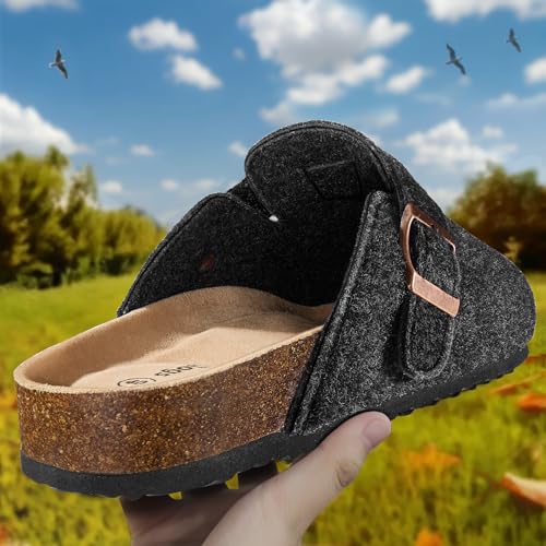 Image of BULLIANT Women Mules Clogs-Memory Foam Cushioned Cork Footbed-Fleece Lined | Unisex | Adjustable Fit | Memory Foam Cushioning | Wet-Resistant PU Shoes for Nurses & Housekeepers