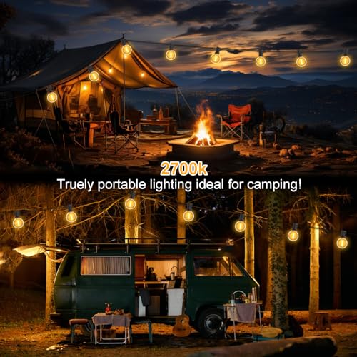 IKERY USB Garden String Light, 15M/49FT Warm White 25+1 COB Globe Bulbs IP65 Waterproof Festive Lights Outdoor, Indoor Outdoor String Lights for Gazebo, Christmas, Backyard, Party, Patio Decor - Image 6