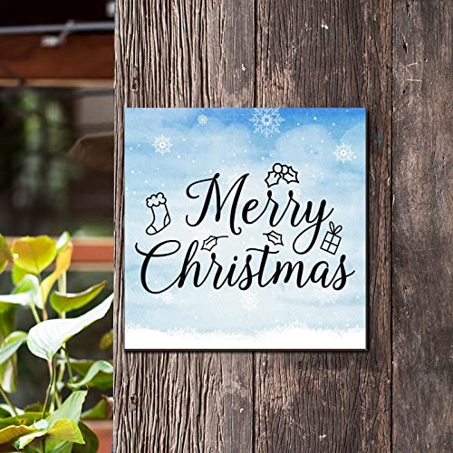 Plaque murale Noël bois rétro 35cm décor rustique - 3