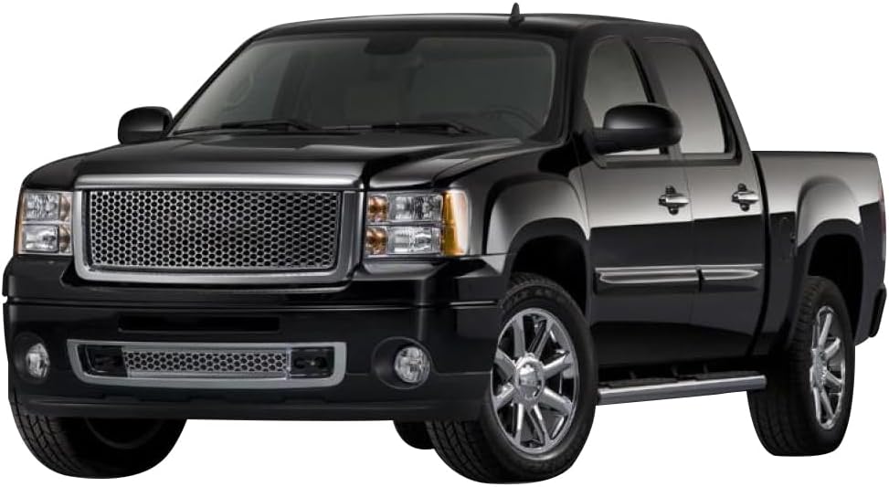 Grille Compatible With 2007-2013 GMC Sierra 1500 Denali, ABS Plastic Chrome Front Lower Grill Grille By IKON MOTORSPORTS, 2008 2009 2010 2011 2012