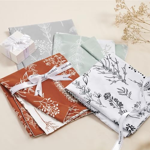Image of Bedsure Duvet Cover Full Size - Reversible Grey Full Duvet Cover Set with Zipper Closure, 3 Pieces Cute Floral Botanical Pattern Bedding Set with 8 Corner Ties and 2 Pillow Shams