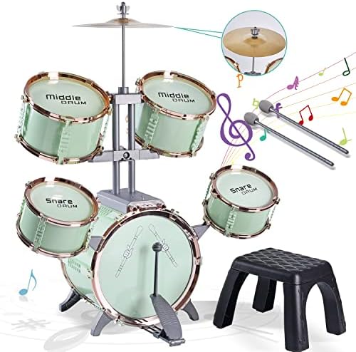 Children’s Jazz Drum Set – Children’s Educational Instrument Toy Set Rock Jazz Drum Set Percussion Instrument Music Enlightenment Education Toy Suitable for 3-8 Year Old Boys and Girls Gift