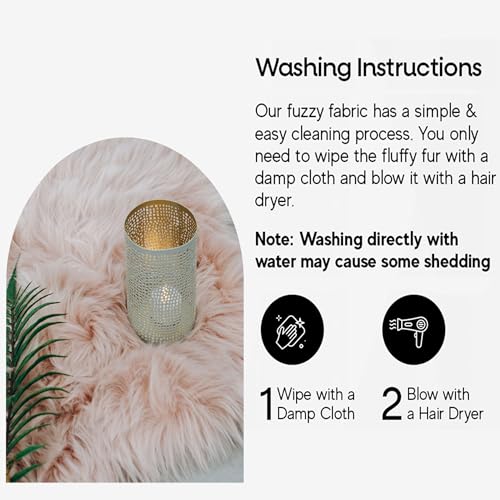 Image of FabricLA Faux Fur Fabric by The Yard - Artificial Craft Fur - 36 inch X 60 inch Inch Wide - Fur Fabric for Craft Supply, DIY Furry Plush Projects, Sewing, Decoration, Upholstery, White, 1 Yard