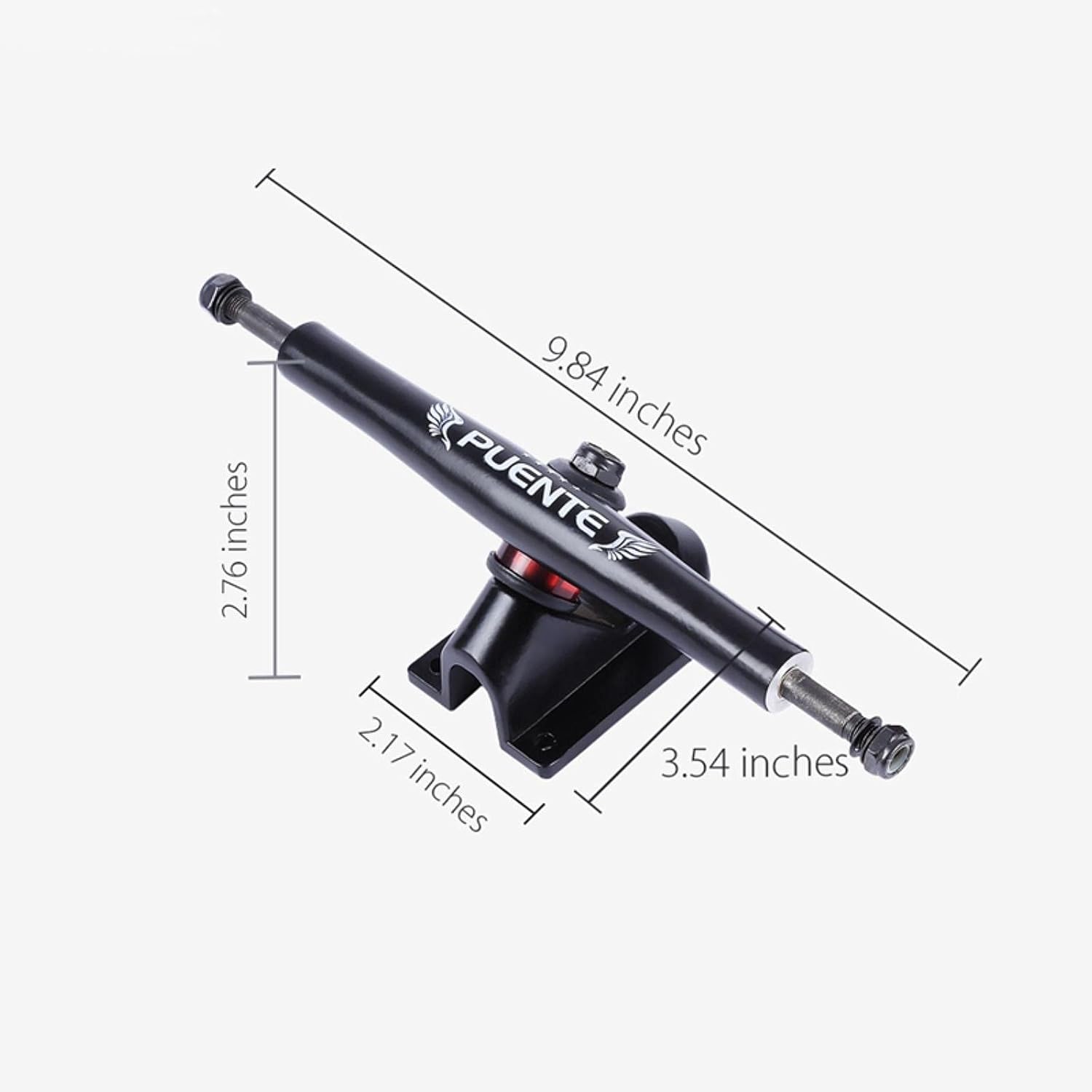 FEBRONG Skateboard Accessories 2Pcs Generic 7 Inch Bracket Truck Shock Resistant Trucks Parts-Black