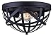 CANARM IFM567A13BK-C Gigi 2 Light Flush Mount Black with Metal Cage, Oil Rubbed Bronze