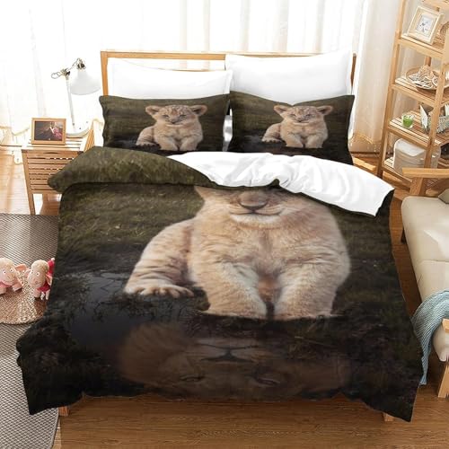 Housse de couette lion avec fermeture éclair pour lit sans pli - 4