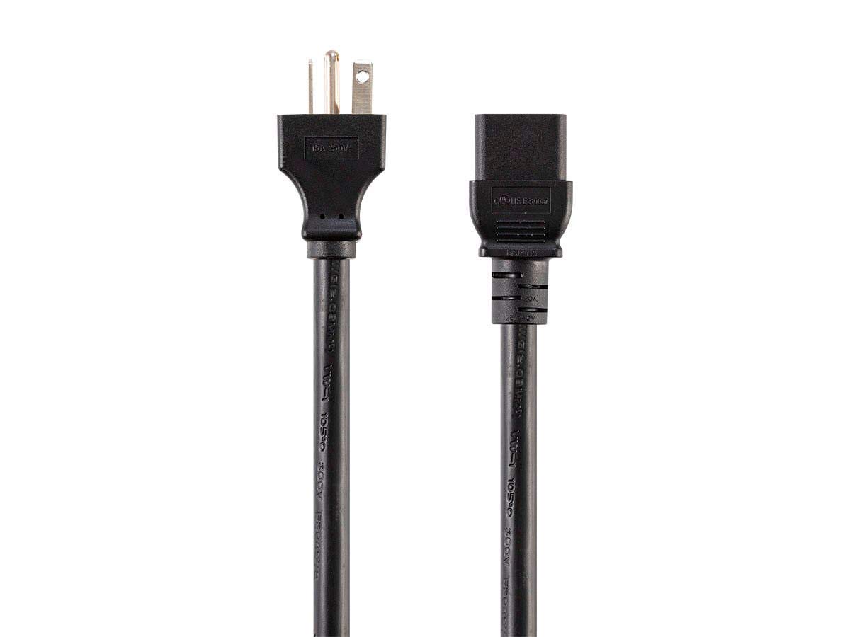 Monoprice Heavy Duty Extension Cord - 8 Feet - Black | NEMA 6-20P to IEC 60320 C19, 12AWG, 20A, 125V, for High-Performance Computers and Network Devices-image-2