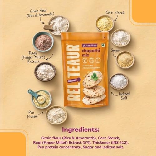 Image of Reliteaur Gluten Free | Wheat Free | Maida Free | Chapathi Mix (1kg)|Celiac Friendly| Ragi And Amaranth |Iron, Protein & Calcium rich for Soft Chapathis | AOECS Certified