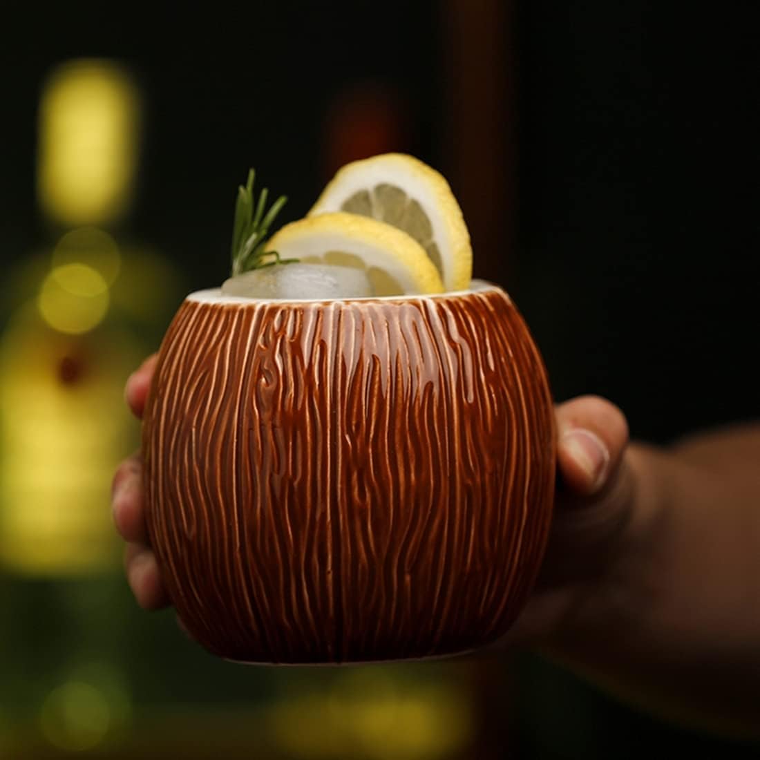 Tiki Mugs,Tiki Mugs Party Pack,Hand-Painted Coconut Ceramic Mug For Family Gatherings, Bars, Parties (520ML) - Image 7