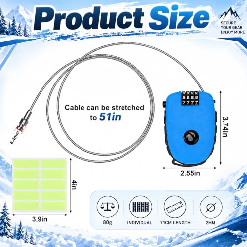 Rovzup Snowboard Retractable Cable Lock