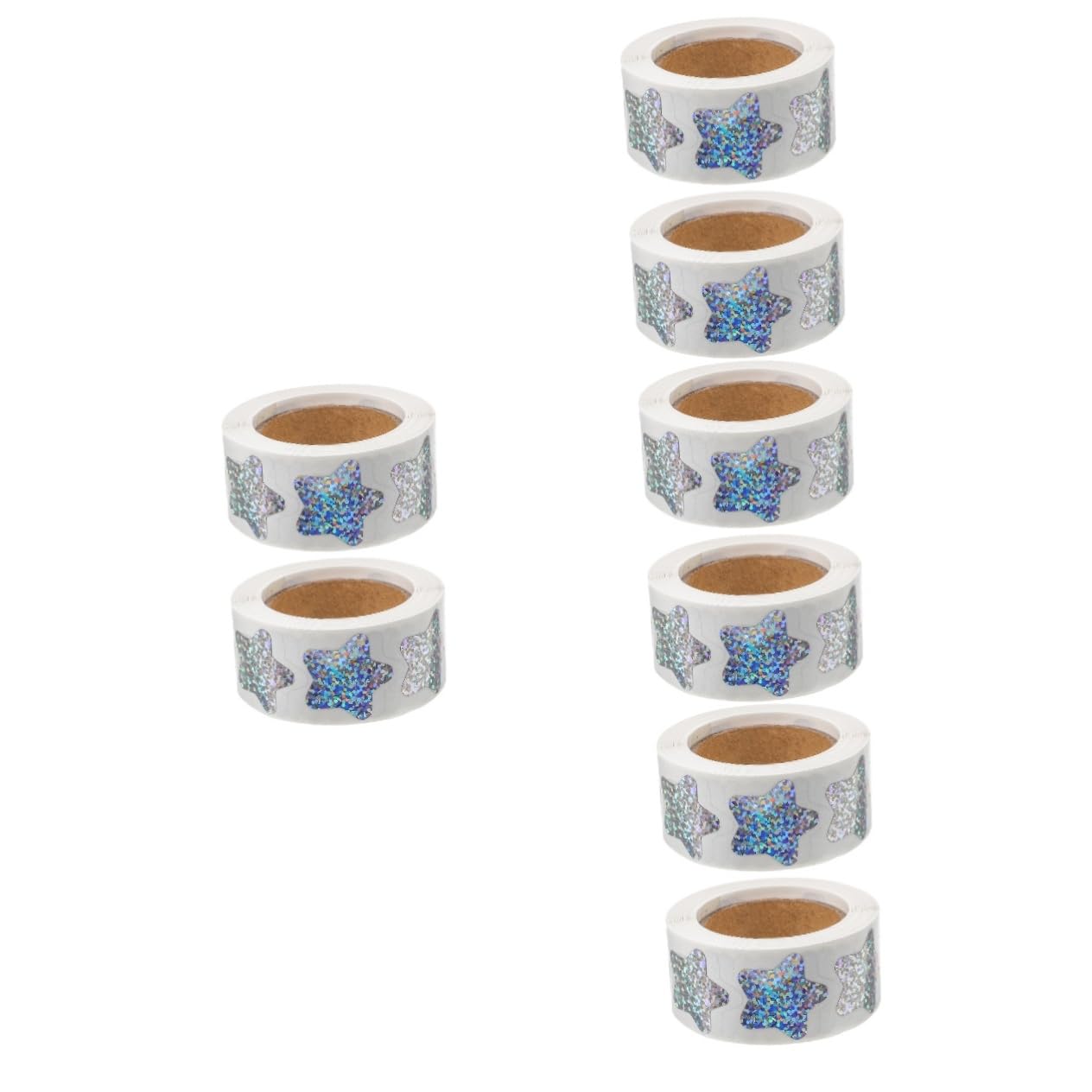 Operitacx 4 Set Adesivi Stella Glitter Autoadesivi in Pvc Etichette Decorativi Riflettenti Per Ricompense Per Scuola Regali E 2 * 4