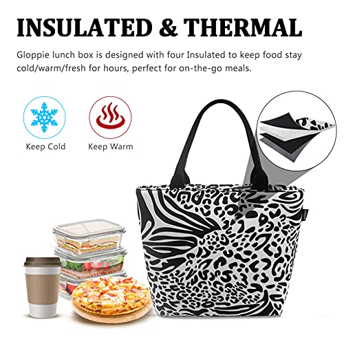 Image of Gloppie Lunch Bag for Women 9L Insulated Lunch Tote Leakproof Cooler Bag | Easy to Wipe Clean, Thermal Bags for Work, Office, Picnic, Keeps Meals Cool Fresh In Summer,Fits 10 Cans, Leopard Print