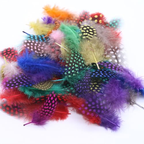 Nivofu 200 Piezas Plumas Decorativas de Colores, Plumas Naturales para Manualidades, Atrapasueños, Decoracion Mona de Pascua, Fiestas, Bodas, Disfraces y Proyectos Creativos DIY (4.5-10cm)