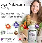 VEGANLY Vegan Multivitamin One-Daily for Plant-Based Diets, Canadian, High Potency in B12, D3, Calcium, Iron, Zinc & More, 90 Vegetarian Tablets, Best for Vegans and Vegetarians (NPN 80076962)