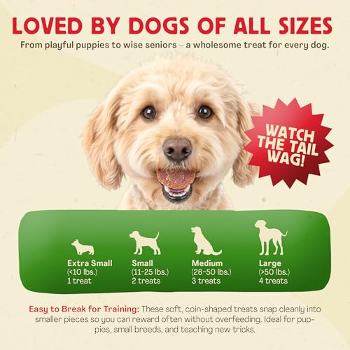 Chewmasters Duck Coins - Protein Packed Duck Dog Treats, Low Fat Training Rewards with Real Duck, No Corn Soy Wheat, Simple Recipe Dog Duck Treats for All Breeds - 32 oz image 6