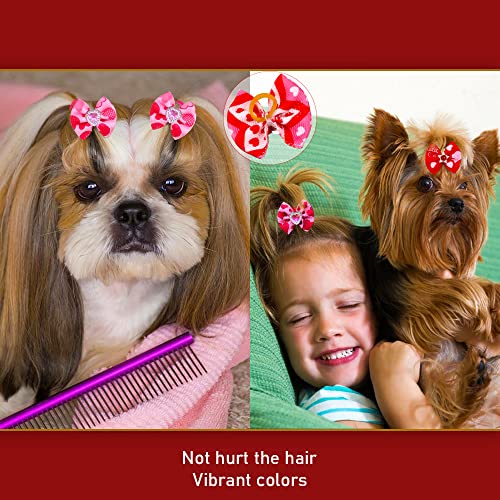 50pcs Valentine’s Day Dog Hair Bows, Red Pink Love Rhinestone Romantic Pet Hair Bows with Rubber Bands, Puppy Bowknot Topknot Pet Grooming Bows for Dog Hair Accessories 50pcs Valentine’s Day Dog Hair Bows, Red Pink Love Rhinestone Romantic Pet Hair Bows with Rubber Bands, Puppy Bowknot Topknot Pet Grooming Bows for Dog Hair Accessories