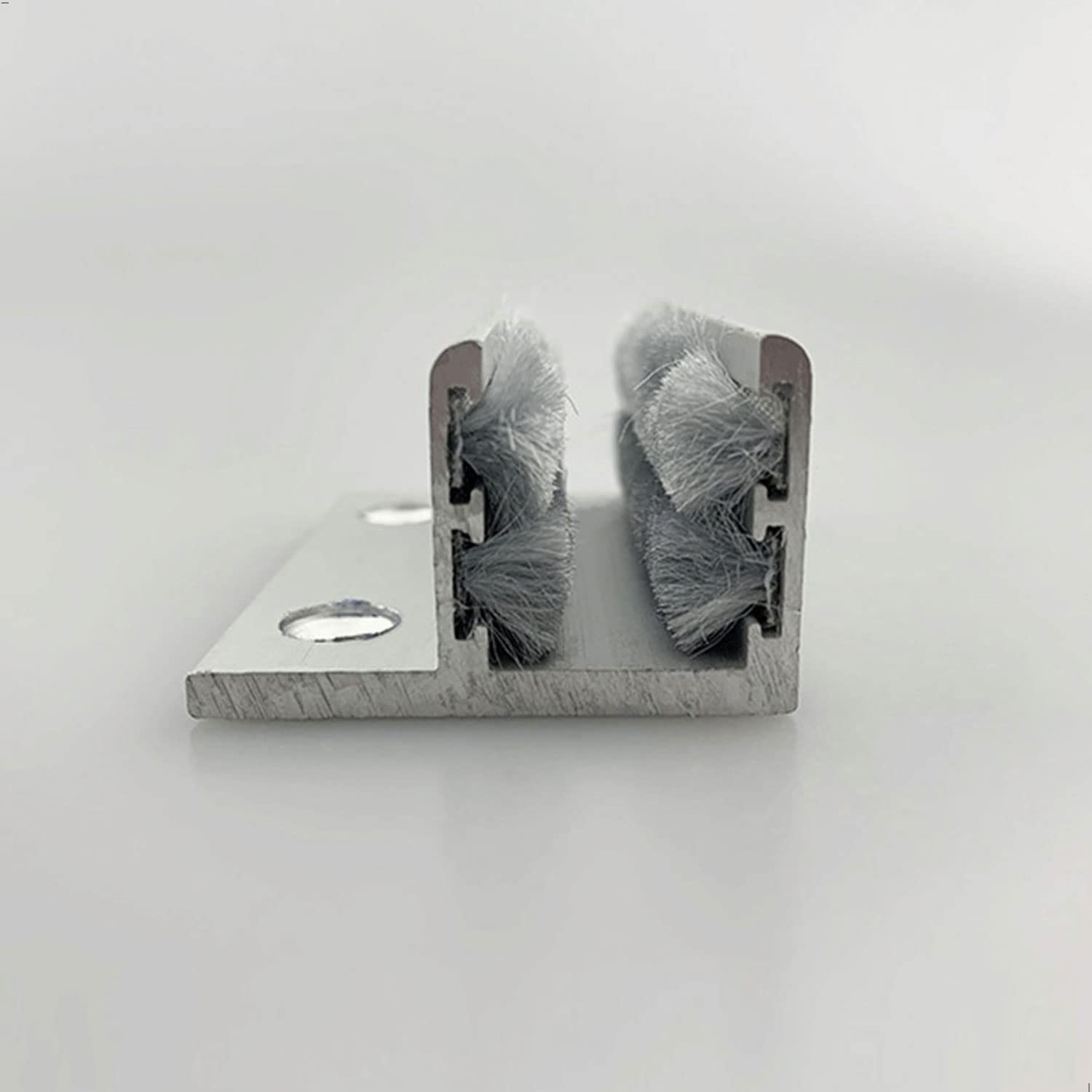 Prowadnica do szklanych drzwi przesuwnych ze stopu aluminium, 2 sztuki, srebrna, nowoczesna, 60 mm x 58 mm x 26 mm, grubość szkła 10-12 mm, prowadnica podłogowa do drzwi szklanych