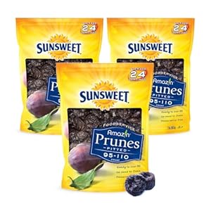 Sunsweet Amazin’ Pitted Prunes – Dried Prunes Pitted Unsweetened – Gluten Free, Vegan, Low Fat – Fiber & Minerals – 2lb Resealable Bag x 3 Pack