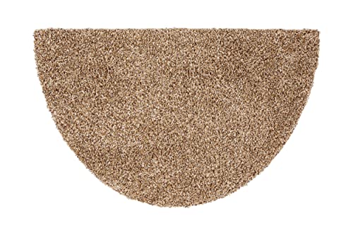ASTRA Schmutzfangmatte waschbar 50x80 cm halbrund– Sauberlaufmatte beige 100% Baumwolle Türmatte...