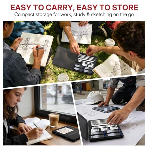 Image of WUO 0.5mm Metal Mechanical Pencil Set, 4-Pack with Eraser Pen and Case