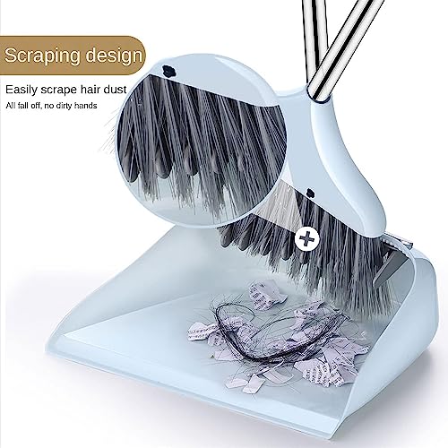 Besen- und Kehrschaufel-Set mit langem Griff, aufrechte und leichte Kombination aus Kehrschaufel und Bürste for die Bodenreinigung zu Hause, in der Küche, im Zimmer, im Büro, in der Lobby ( Grey : Pin – Bild 5