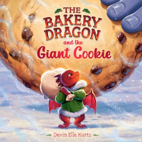 Diseño de la portada del título The Bakery Dragon and the Giant Cookie
