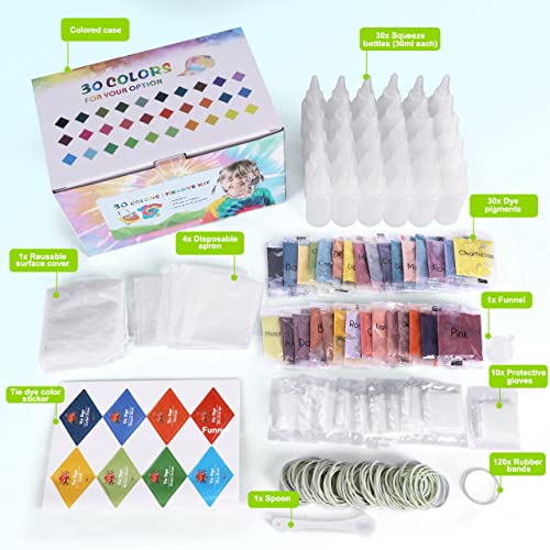Emooqi 208 Pezzi Tie Dye Kit, 30 Colori Tessuti
