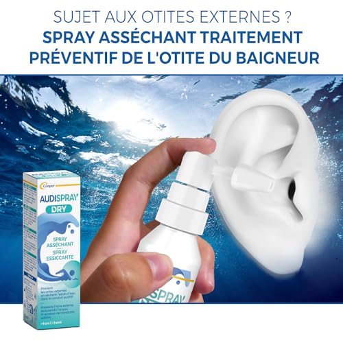 AUDISPRAY DRY – Ohrspray – Feuchtigkeit – lindert Beschwerden und verstopfte Ohren oder Hörverlust nach Kontakt mit Wasser – Spray – 30 ml – ab 9 Jahren