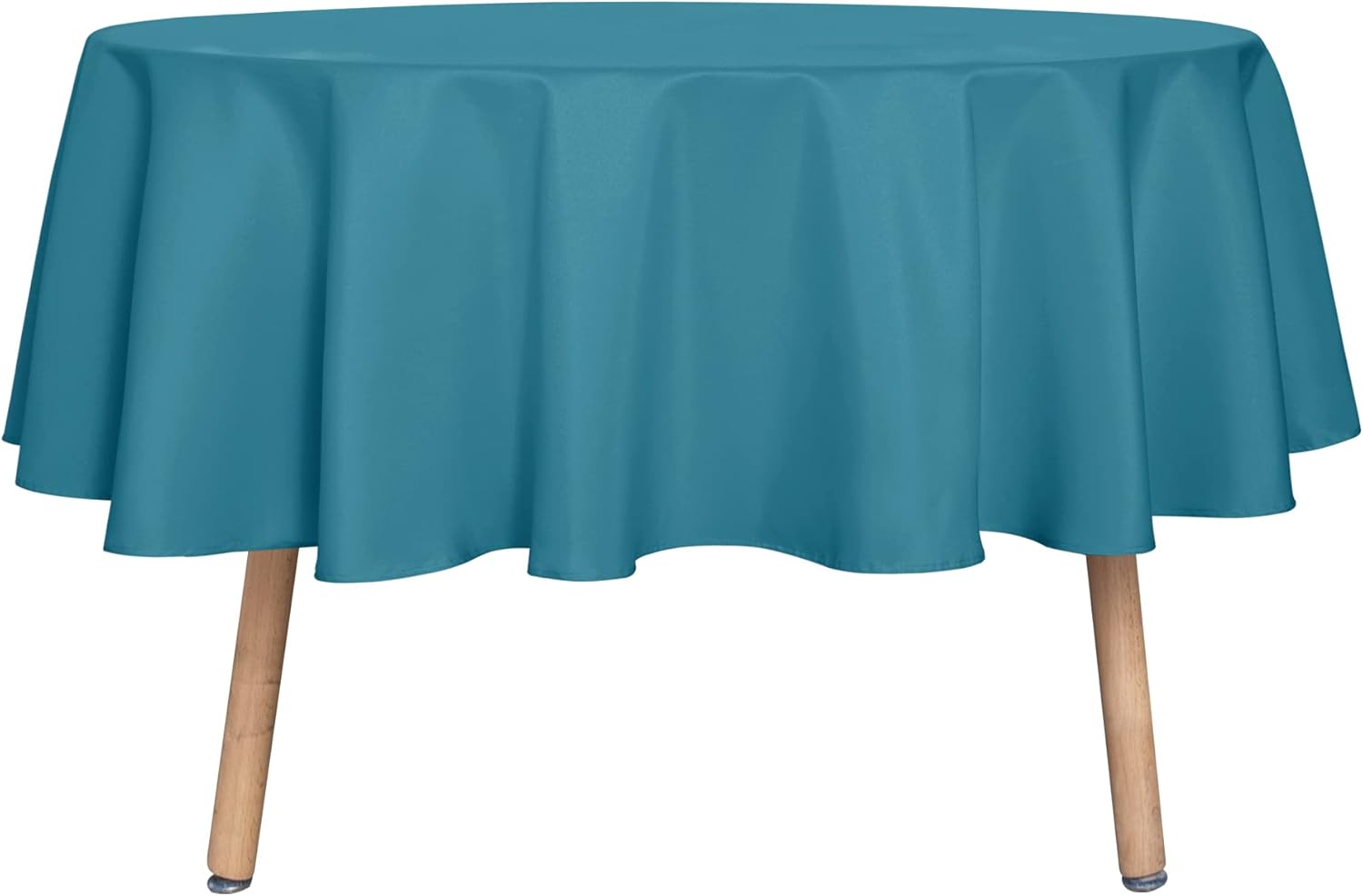 sancua Round Tablecloth - 70 Inch - Water Resistant Spill Proof Washable Polyester Table Cloth Decorative Fabric Table Cover for Dining Table, Buffet Parties and Camping, Teal 70" (Round) Teal