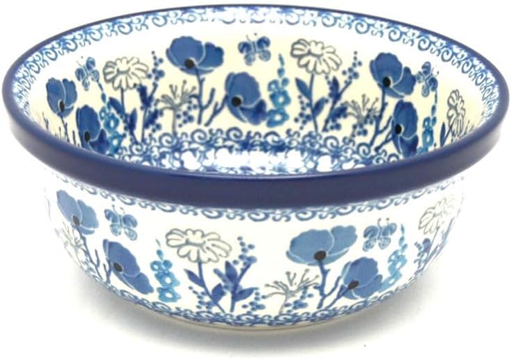 Polish Pottery Bowl - Salad - Evening Poppies