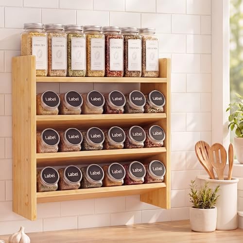 Gerrii 4 Tier Bamboo Spice Rack W...