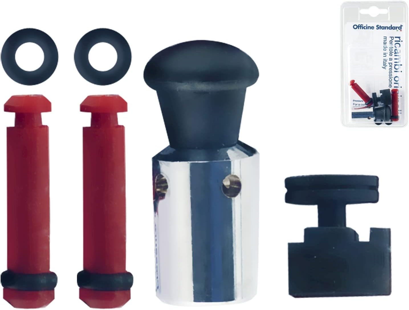 inoxriv Set of Spare Parts for Pressure Cookers (1 Weight Set + 1 Safety Valve + 2 Locking Devices)