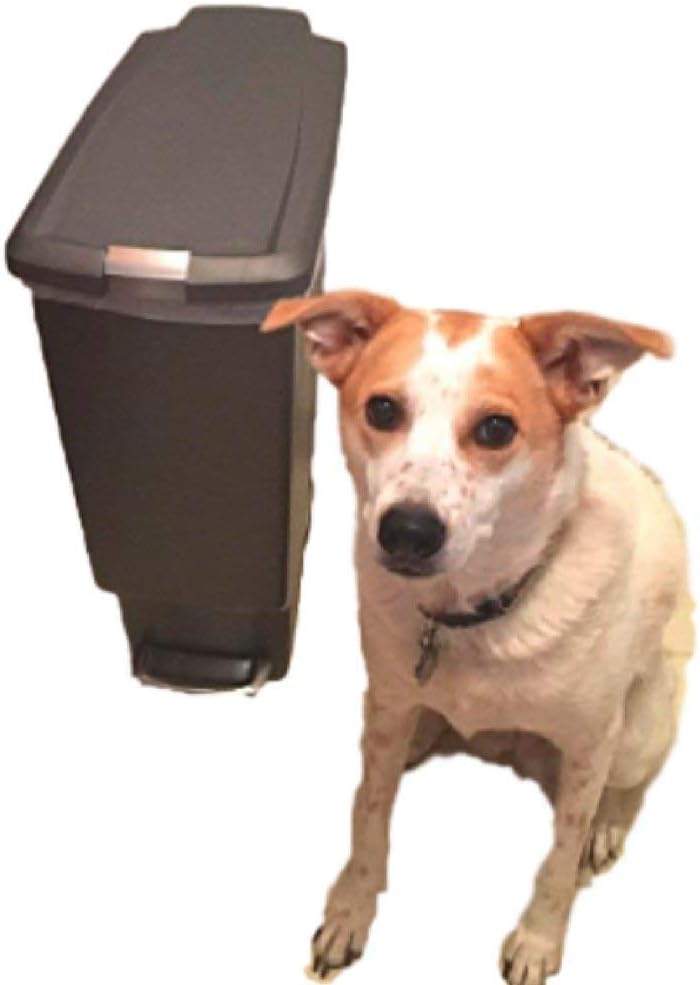 Locking Trash Can Dog-Proof 10 Gallon Kitchen Rubbish Step Tall Slim with Lock Lid Garage & eBook by OISTRIA
