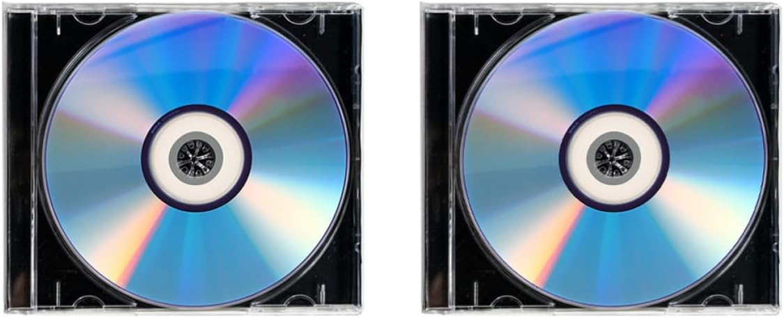 Generic 2 Sets Blank Writable Media Discs with High Storage Capacity and Universal Compatibility, Plastic Recordable Data Cds for Audio Files and VCR Use, for Home Projects with Jewel Case