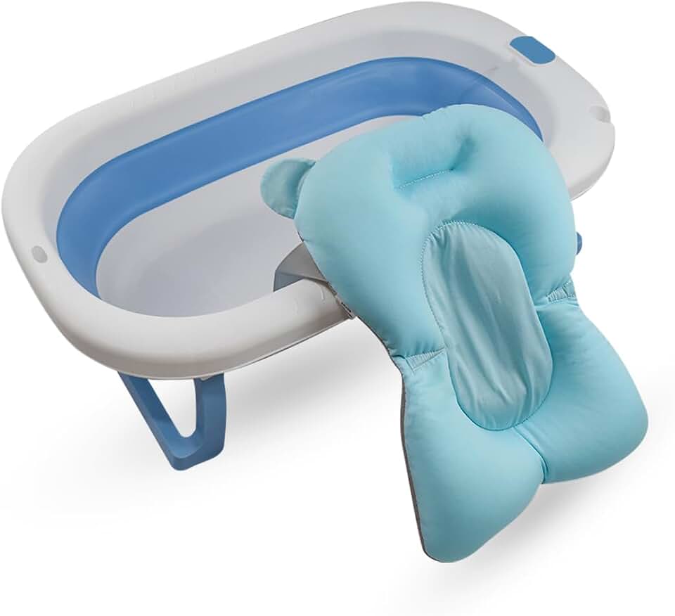 Banheira Retrátil Bebê Dobrável Portátil Infantil Compacta Antiderrapante (AZUL)