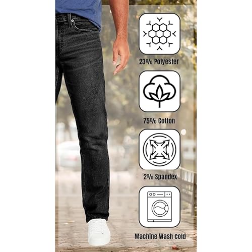 Galaxy by Harvic Men's 3-Pack Flex Stretch Slim Straight Jeans with 5 Pocket Ultimate Comfort Pants (Sizes, 30-42)3