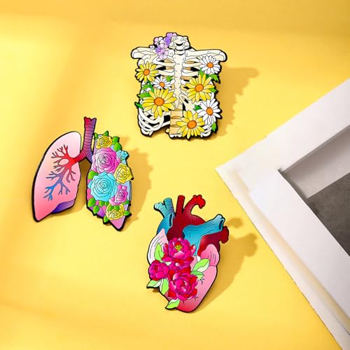 Image of Uterus Pin Medical Obgyn Pins Stethoscope Brooch Medicine Symbol Lung Brooch for Gynecologist Medical Doctors Nurse Gifts Jewelry