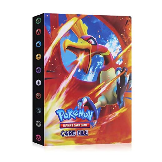 JOYUE Pokemon korthållare album, Pokemon pärm för kort, kort albumbok, Pokemon korthållare skyddshylsor, Pokémonkort GX och EX-album, samlarkort album, 30 sidor rymmer 240 kort (Phoenix King)
