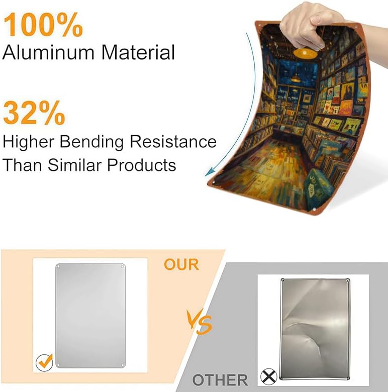 Miniatura 3 de Retro Vinyl Record Store Metal Sign Fun & Quirky Creative Wall Decor 8 * 12 Inches Poster For Office Living Room Bedroom Cafes & Gifts