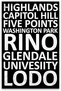 Denver Colorado Neighborhood Canvas Wall Art Print, Denver Artwork, Denver Picture