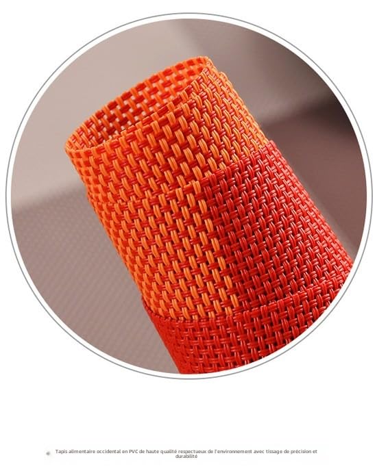 Sets De Table Lavables 45x30cm - Lot De 6 Orange/rouge - Antidérapant Résistant Chaleur - PVC