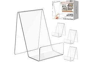 Crystal Clear Acrylic 4 Pack Book Stand for Display