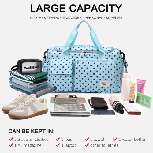 Image of Small Gym Bag for Women, Travel Duffle Bag Carry On Weekender Bag with Shoe Compartment